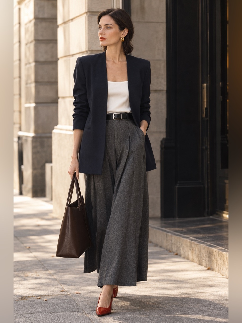 Calvin Klein Women's Navy Blue Open-Front Blazer Jacket